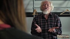 Grandpa fucks a beautiful y. pussy and gives her oral creampie Thumb
