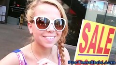 Pov blonde teen sucking after walk in hollywood Thumb