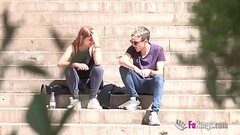 We find skinny a girl in campus and convince her to fuck a long dick Thumb