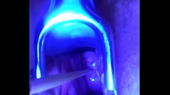 Swollen Ripe Cervix really to be filled with cum is stretched out and sounded Thumb