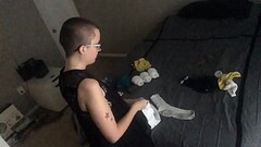 Bald Girl Ignores You While Folding Laundry Konmari Method Thumb