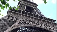 Extreme sex by the Eiffel Tower in Paris France with a pretty girl and 2 guys Thumb