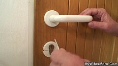 Blonde m.-in-law rides his thick meat Thumb