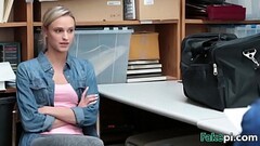 Blonde shoplifter sucking doggy style big cock Thumb